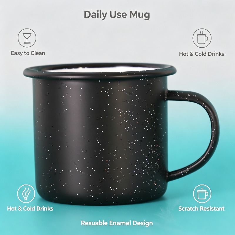 Taza Esmaltada Vintage con Pat - Coffee Equipment For Home reseña y precio